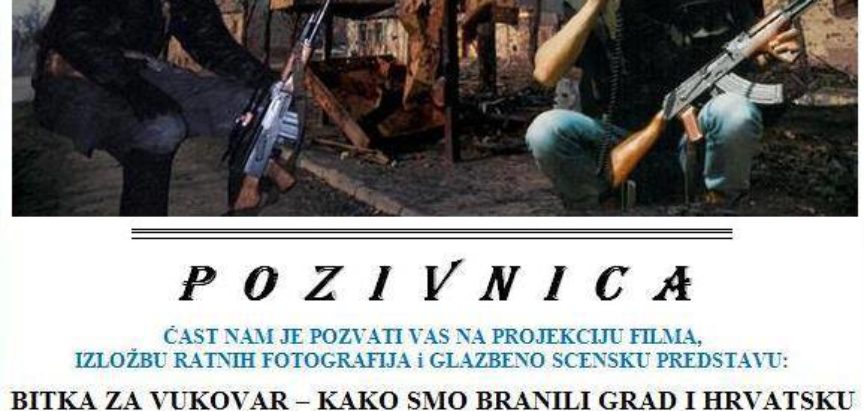 Braniteljska predstava o obrani Vukovara danas u Prozoru