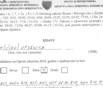 Kao Hrvat zanoćio, kao Srbin se potpisao: SIP “Opsenica se izjasnio Srbinom”