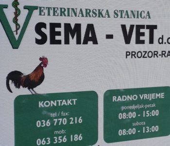 Obavijest: Veterinarska stanica SEMA-VET vrši pregled svinjskog mesa