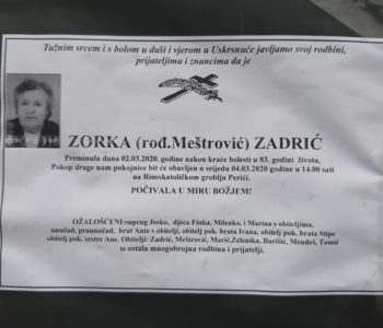 Zorka Zadrić rođ. Meštrović