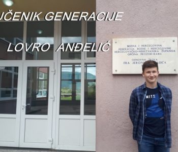 Lovro Anđelić učenik je generacije OŠ fra Jeronima Vladića Ripci