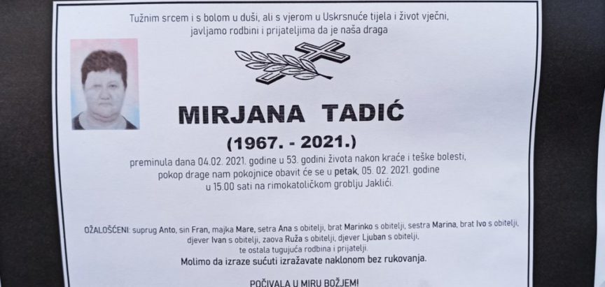 Mirjana Tadić (1967.-2021.)