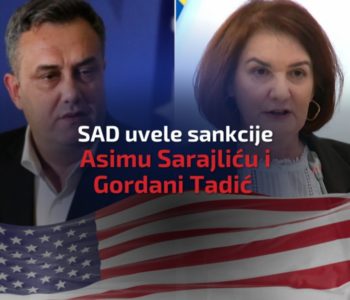 Amerika uvela sankcije i za Gordanu Tadić i Asima Sarajlića