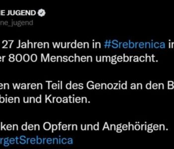 Njemačka stranka ‘Zeleni’ objavila da su Hrvati napravili genocid u Srebrenici