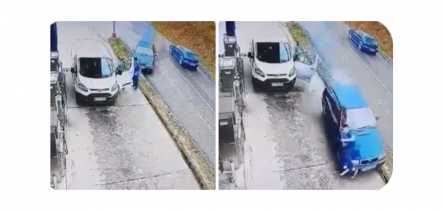 VIDEO: Teška nesreća u Cazinu, automobil udario radnika na benzinskoj crpki