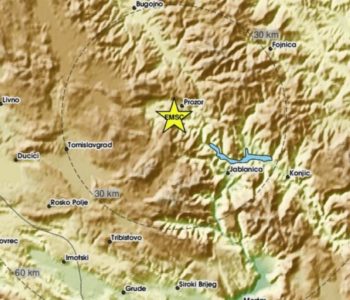 Potres magnitude 2.9 četiri kilometra južno od Prozora