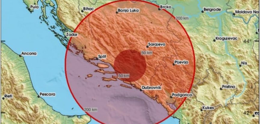 Zemljotres jačine 4.6 s epicentrom kod Gruda