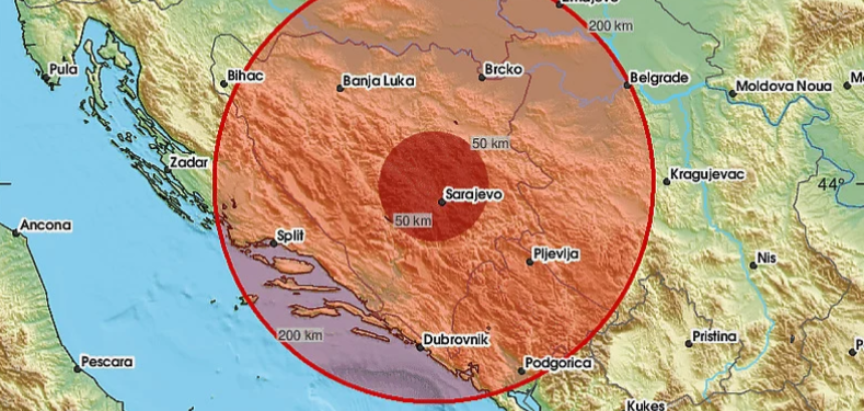 Snažan zemljotres uzdrmao šire područje Sarajeva