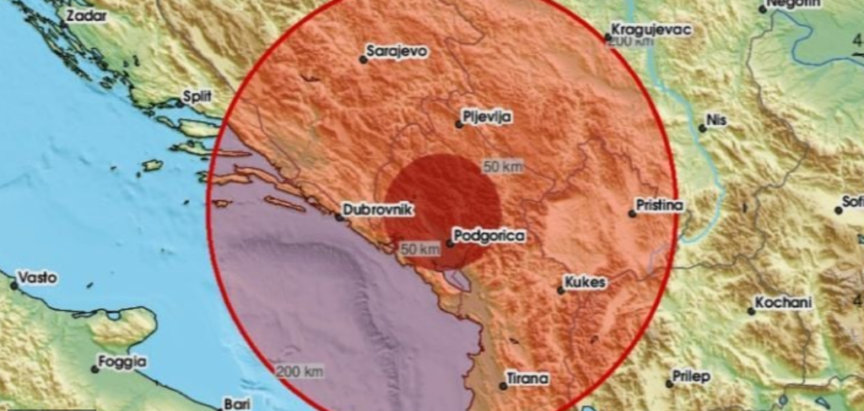 Potres magnitude 5,6 stupnjeva prema Richteru zatresao Crnu Goru