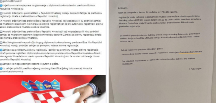 Mostarski HDZ BiH birače za izbore u Hrvatskoj registrirao u svojim prostorijama