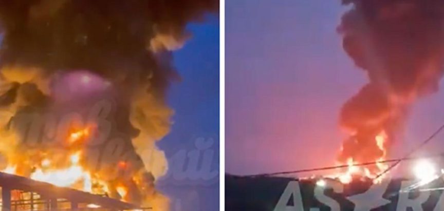 Ogroman požar u Rusiji izbio nakon što su pogođeni naftni spremnici