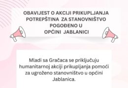 Mladi iz Gračaca prikupljaju humanitarnu pomoć za općinu Jablanica