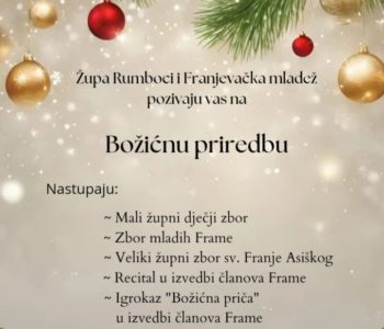 NAJAVA: Božićna priredba u župi Rumboci