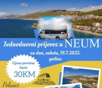 JAVNI PRIJEVOZ: Jednodnevni prijevoz u Neum