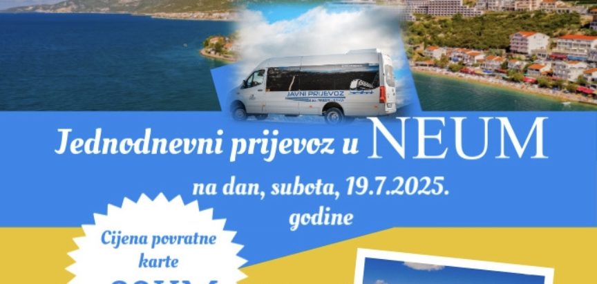 JAVNI PRIJEVOZ: Jednodnevni prijevoz u Neum