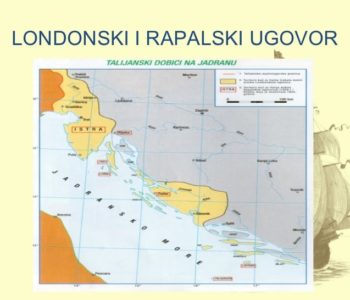 Rapalskim ugovorom 1920. Hrvatska je izgubila Istru, kvarnerske otoke, Rijeku i Zadar