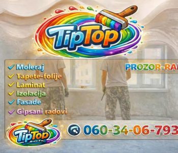 PROMO: TipTop – moleraj, tapete, izlolacije, fasade…