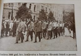 Ministar Pavle Radić na «Napretkovoj» proslavi tisućgodišnjice hrvatskog kraljevstva u Sarajevu 1925.godine