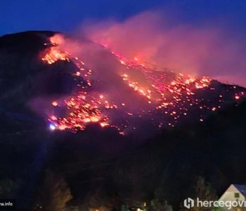 Vatrogasci cijelu noć gasili požar na Rujišti, očekuje se pomoć iz zraka