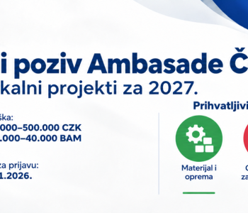 Veleposlanstvo Republike Češke u BiH objavilo javni poziv za financiranje malih lokalnih projekata za 2027. godinu